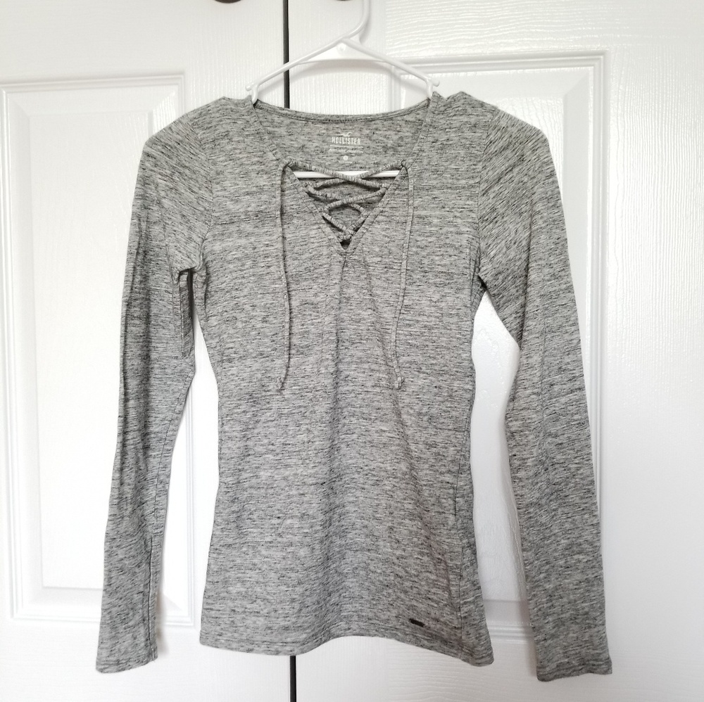 Hollister  Grey Long Sleeve Top